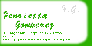 henrietta gompercz business card